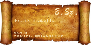 Botlik Szabella névjegykártya